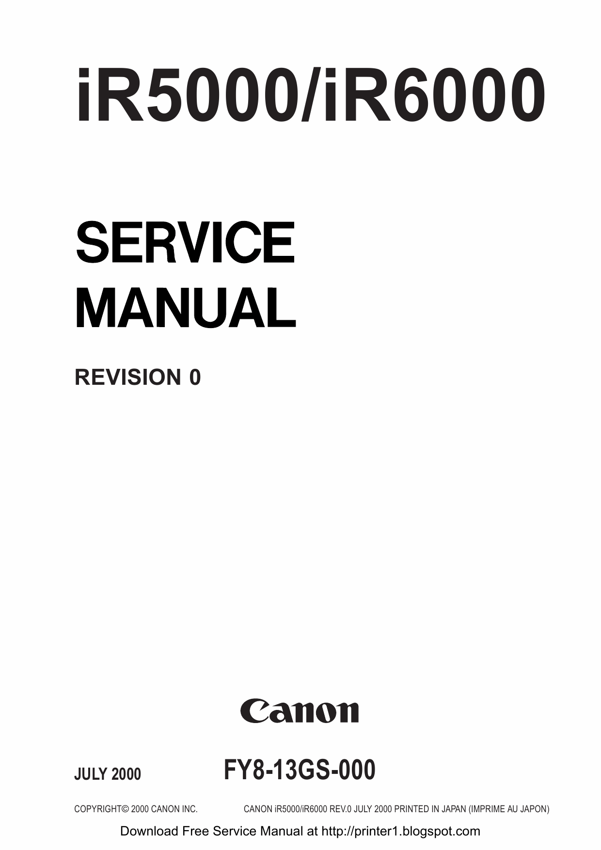 Canon imageRUNNER-iR 5000 6000 Service Manual-1